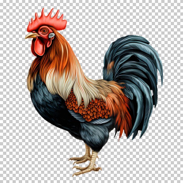 PSD illustration de coq isolée sur un fond transparent