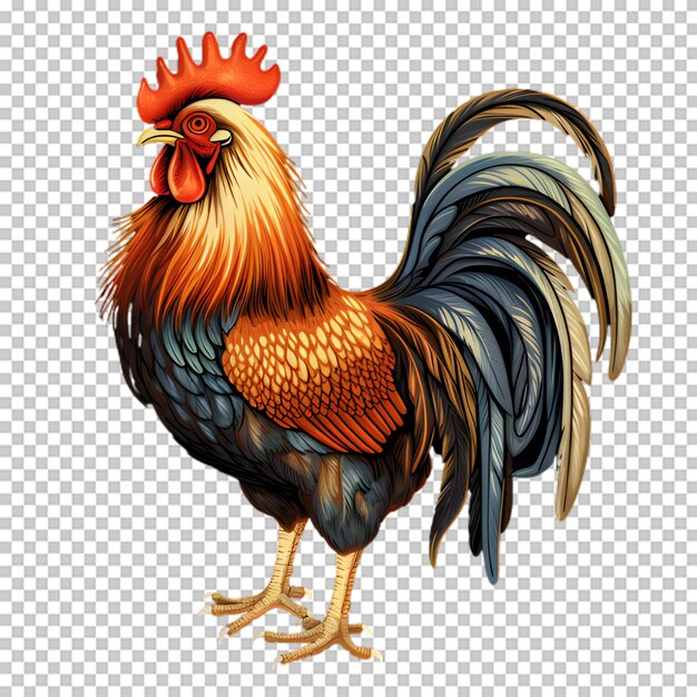 PSD illustration de coq isolée sur un fond transparent