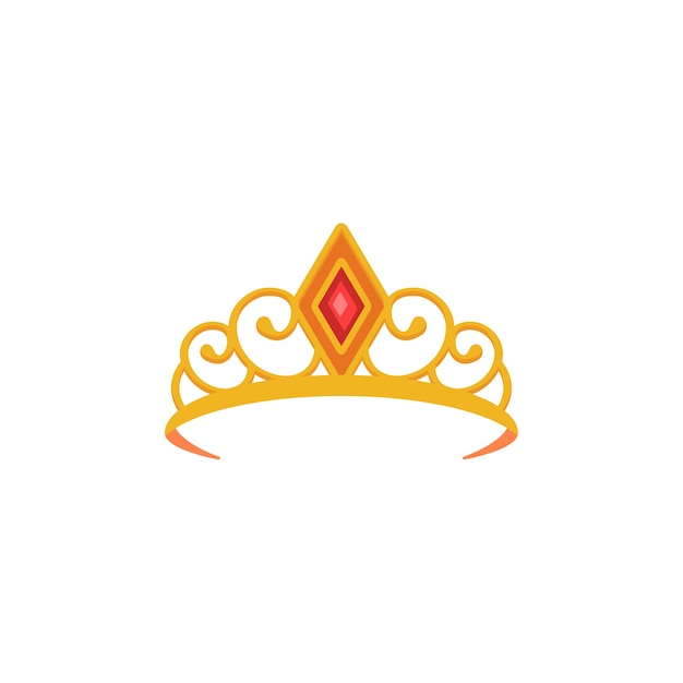 Illustration de la couronne de conception plate.