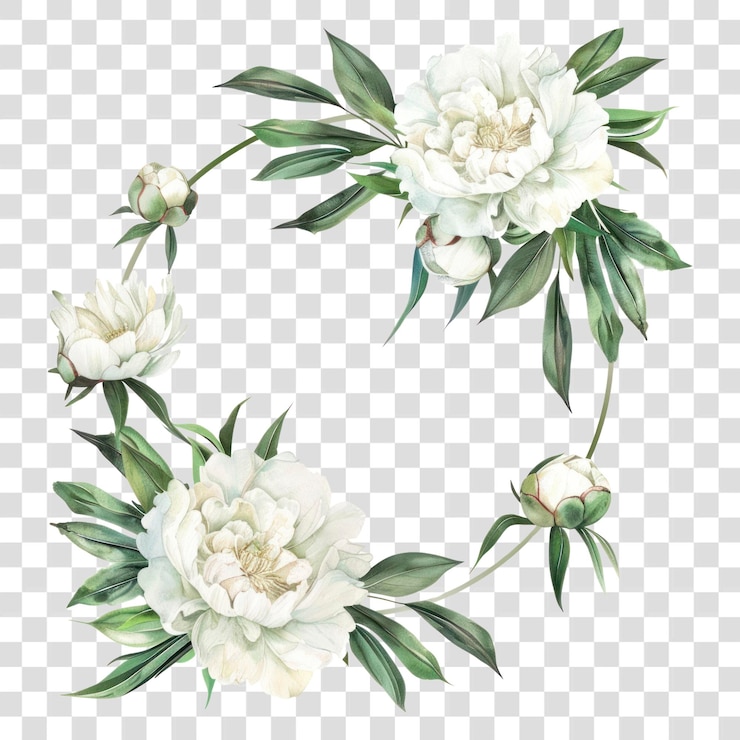 PSD illustration d'une couronne de fleurs élégante