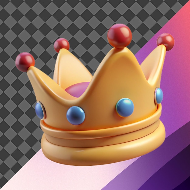 Illustration de la couronne d'or en dessin animé 3D