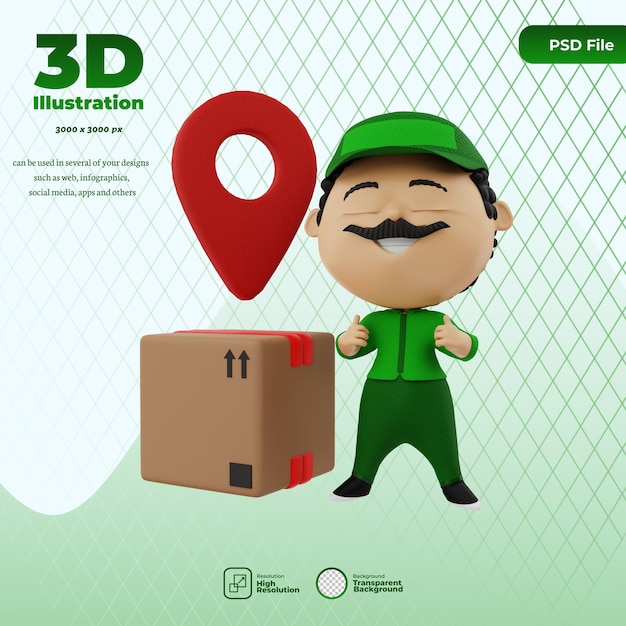 Illustration De Courrier Mignon De Rendu 3d