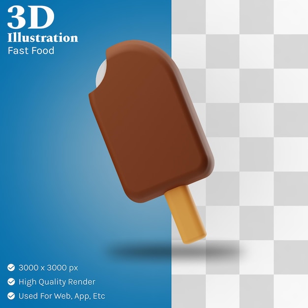 Illustration De Crème Glacée De Restauration Rapide 3d