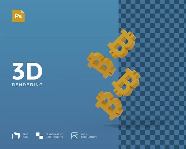 PSD illustration de crypto-monnaie 3d