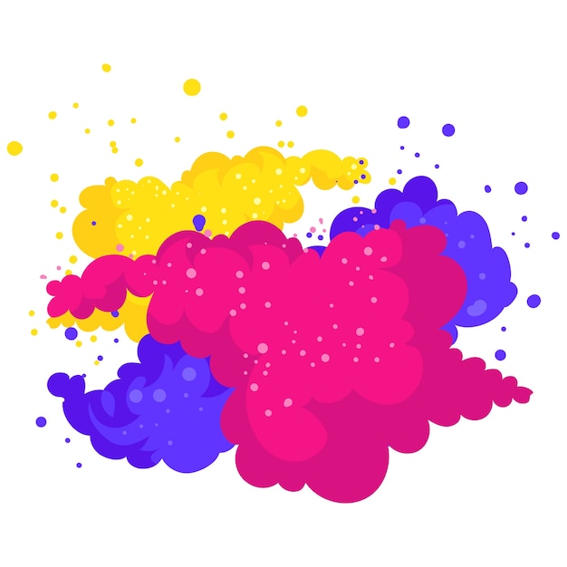 PSD illustration der holi-pulverexplosion