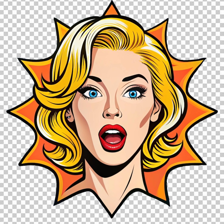 PSD illustration der jungen pop-art-frau