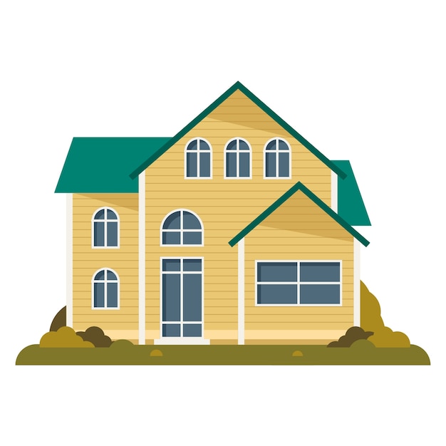 Illustration des Entwurfs eines flachen Hauses
