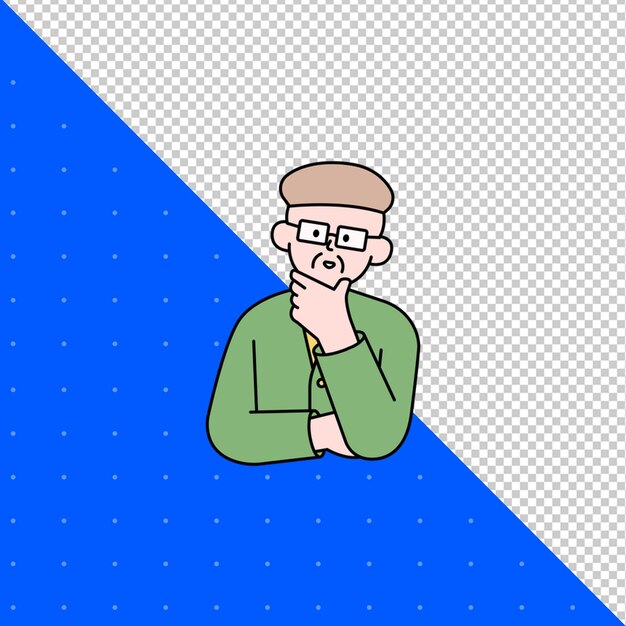 Illustration dessinée à la main vecteur plat de l'humain pour les avatars de profil et les projets PNG Transparent BG