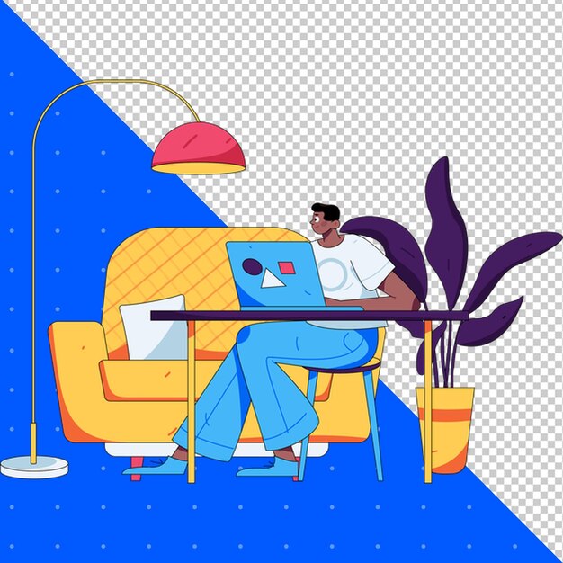 Illustration dessinée à la main Vector plat pour le travail Bureau Affaires et projets PNG Arrière-plan transparent