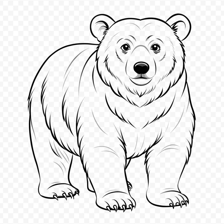PSD illustration détaillée de l'art en ligne d'animaux sur un fond transparent