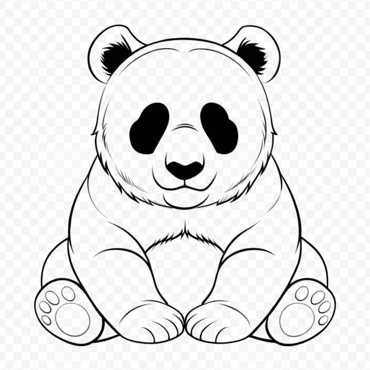 PSD illustration détaillée de l'art en ligne d'animaux sur un fond transparent