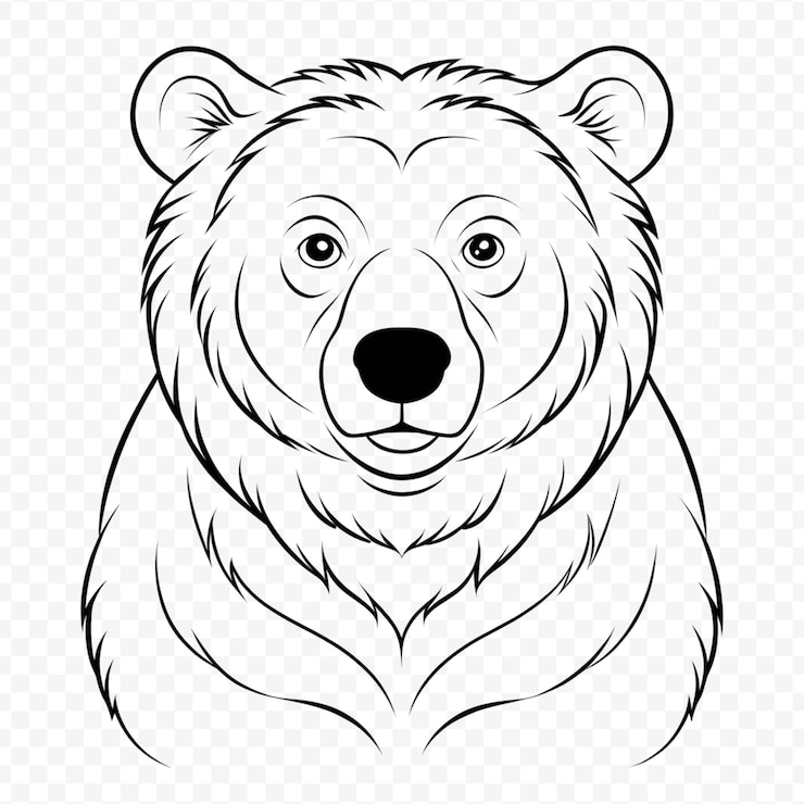PSD illustration détaillée de l'art en ligne d'animaux sur un fond transparent