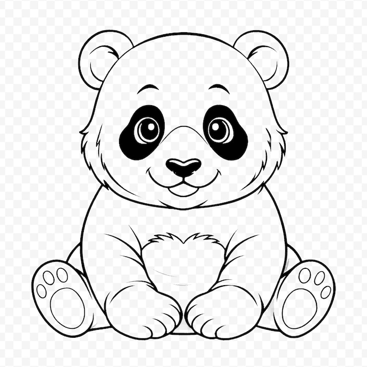 PSD illustration détaillée de l'art en ligne d'animaux sur un fond transparent