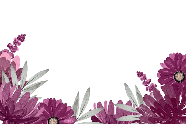 PSD illustration détaillée de fleurs aquarelles