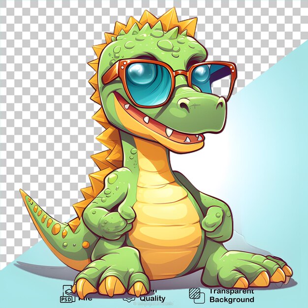 PSD illustration de dinosaure sur un fond transparent