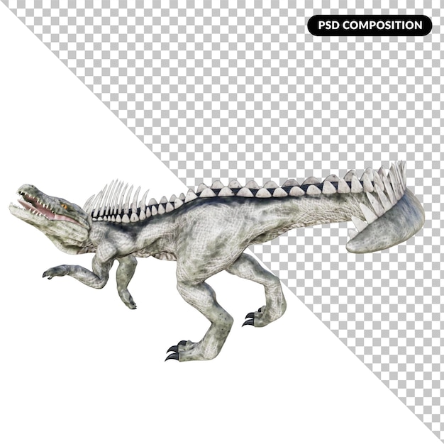 PSD illustration de dinosaure helligator, rendu 3d