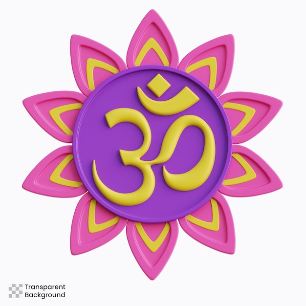L'illustration de Diwali Om en 3D
