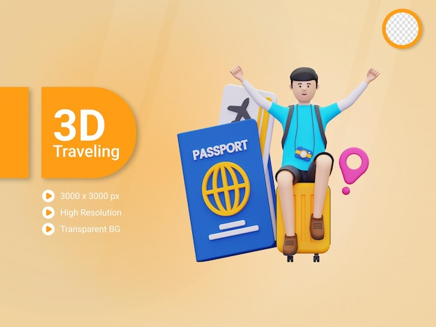 Illustration De Document De Voyage 3d