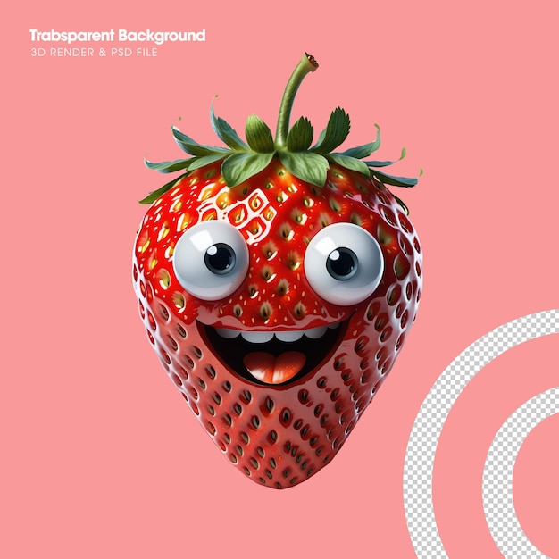 PSD illustration drôle de fraise