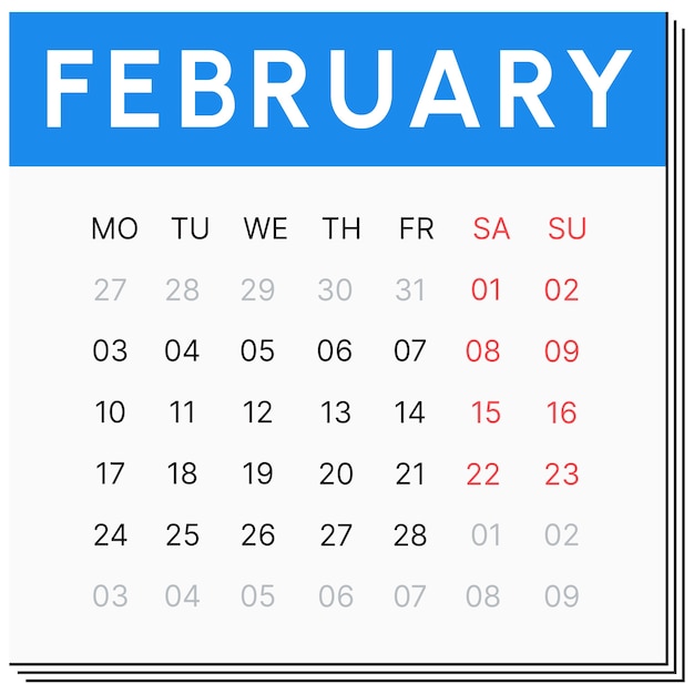 Illustration du calendrier mensuel pour 2025