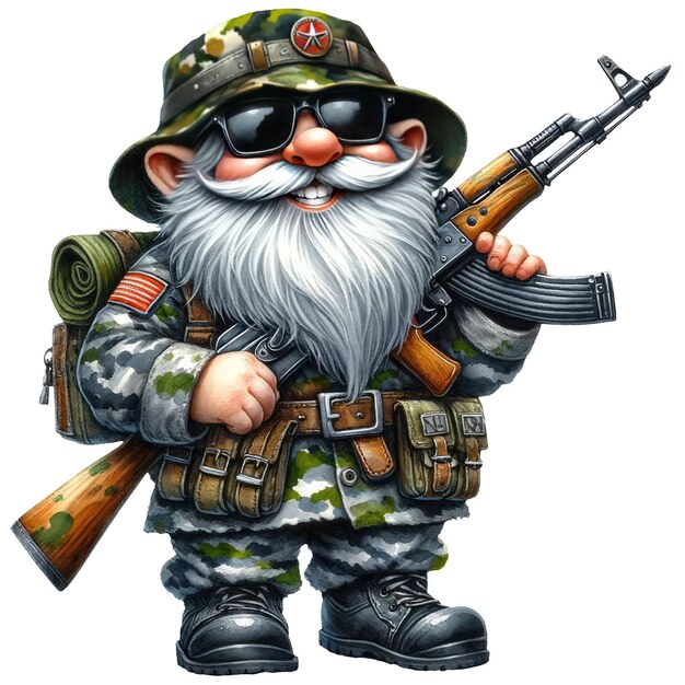 L'illustration Du Camouflage Du Soldat De L'armée Des Gnomes