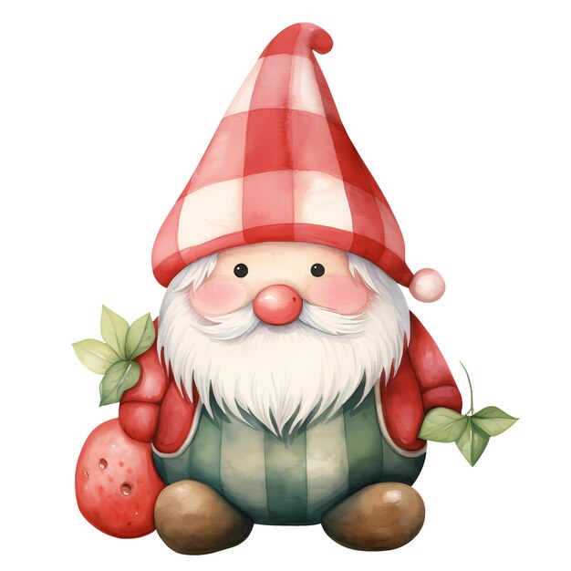 PSD l'illustration du clip d'été de cute funny gnome