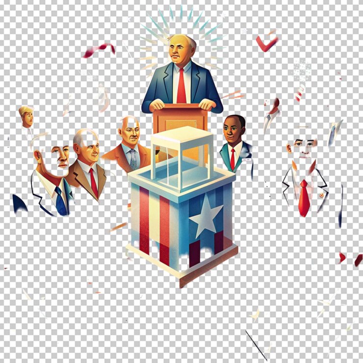PSD illustration du concept des élections