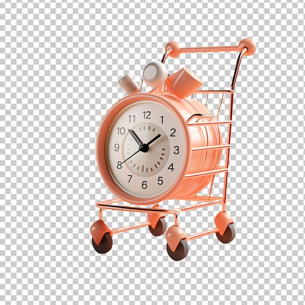 Une Illustration Du Concept De Panier D'achat Temps Pour Faire Du Shopping En Ligne