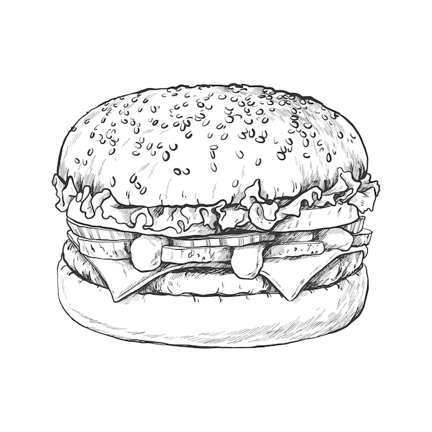 Illustration du contour de la nourriture américaine
