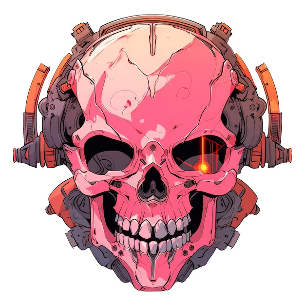 PSD illustration du crâne en couleurs art vectoriel ia