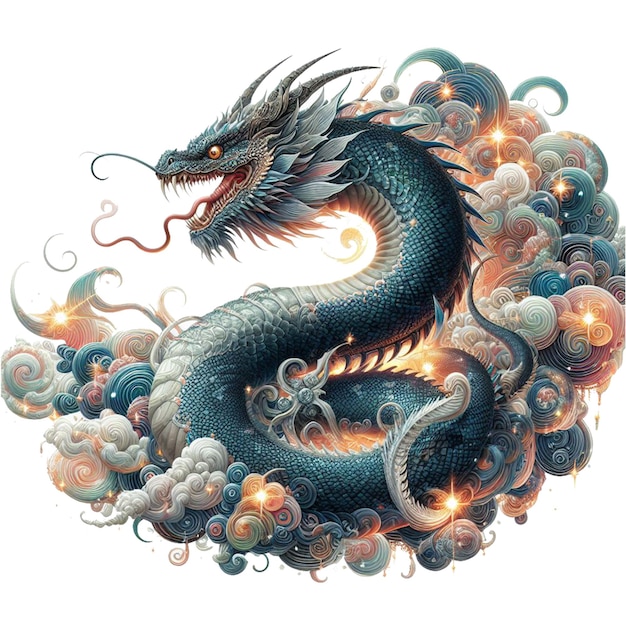 PSD l'illustration du dragon chinois