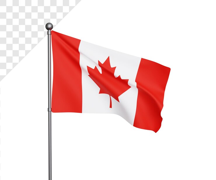 PSD illustration du drapeau du canada 3d