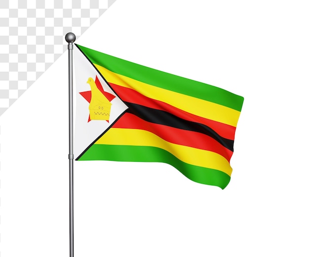 illustration du drapeau du zimbabwe 3D