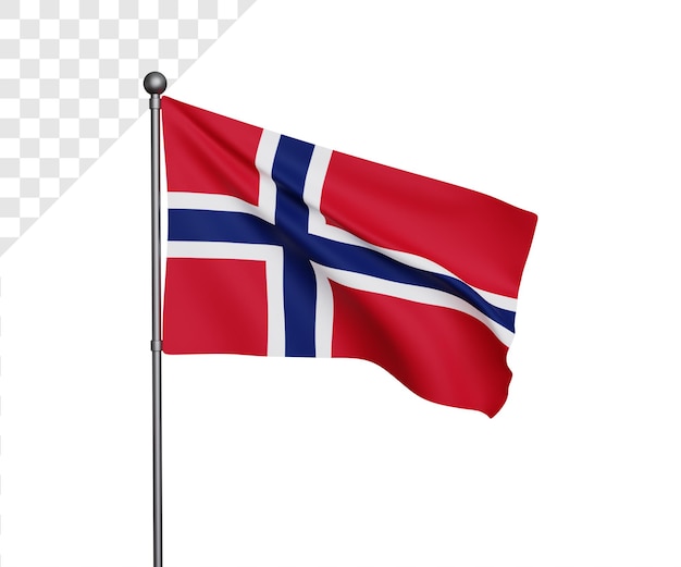 PSD illustration du drapeau de la norvège 3d
