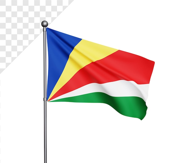 illustration du drapeau des seychelles 3D