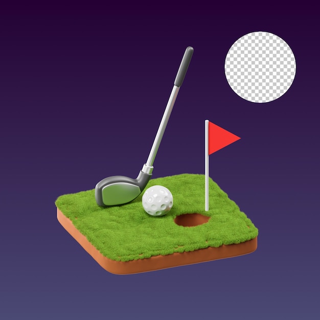 PSD l'illustration du golf 3d