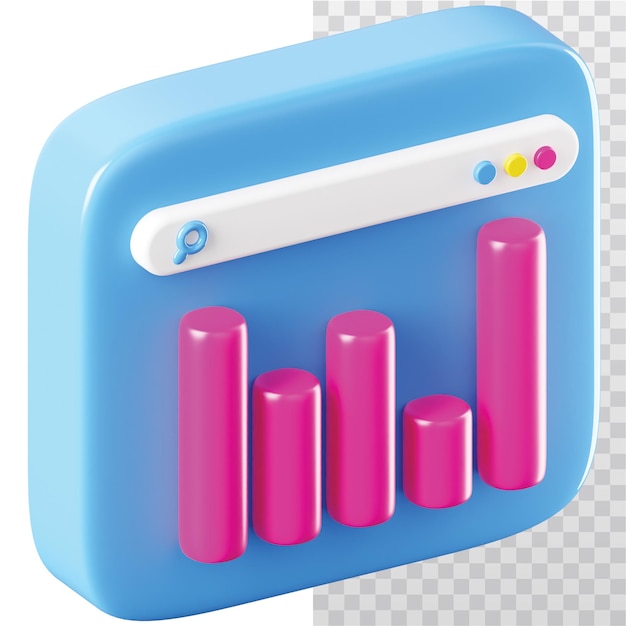 Illustration du graphique à barres d'icônes 3D