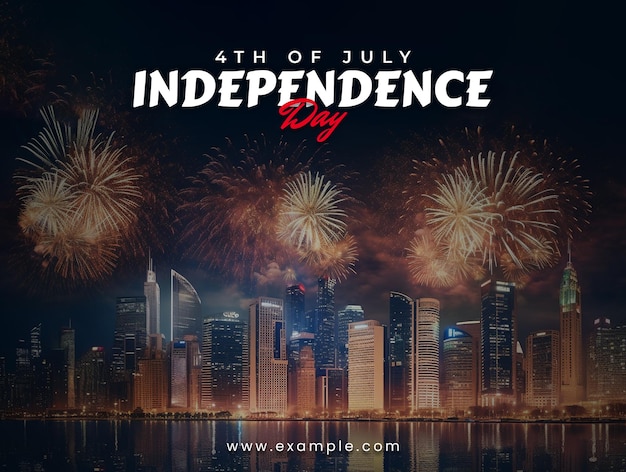 PSD illustration du jour de l'indépendance, fête de l'indépendance du 4 juillet et célébration du 4 juillet psd