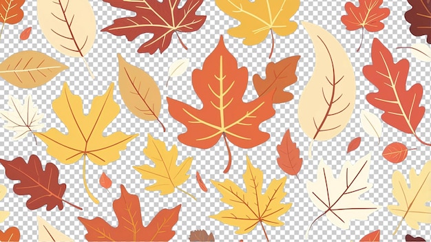Illustration du motif d'arrangement des feuilles d'automne conception sans couture art botanique PNG