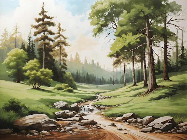 PSD une illustration du paysage forestier