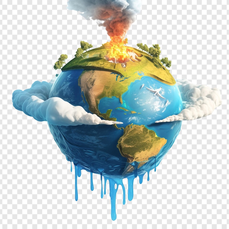 PSD l'illustration du réchauffement climatique