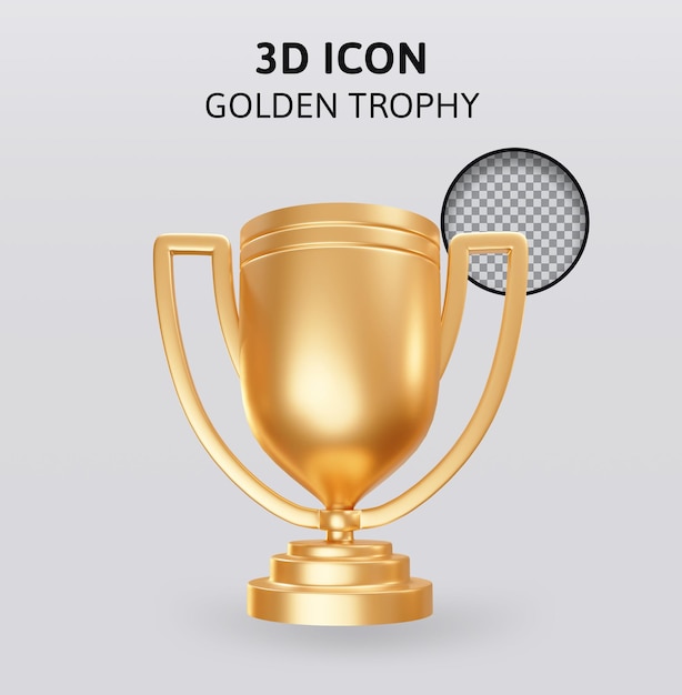 Illustration du rendu 3d de la coupe d'or du trophée