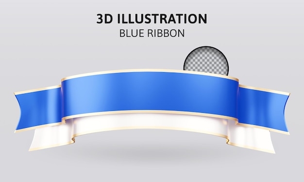 PSD illustration du rendu 3d des rubans bleus