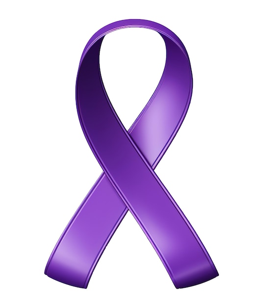 PSD illustration du ruban violet pour soutenir la journée mondiale du cancer