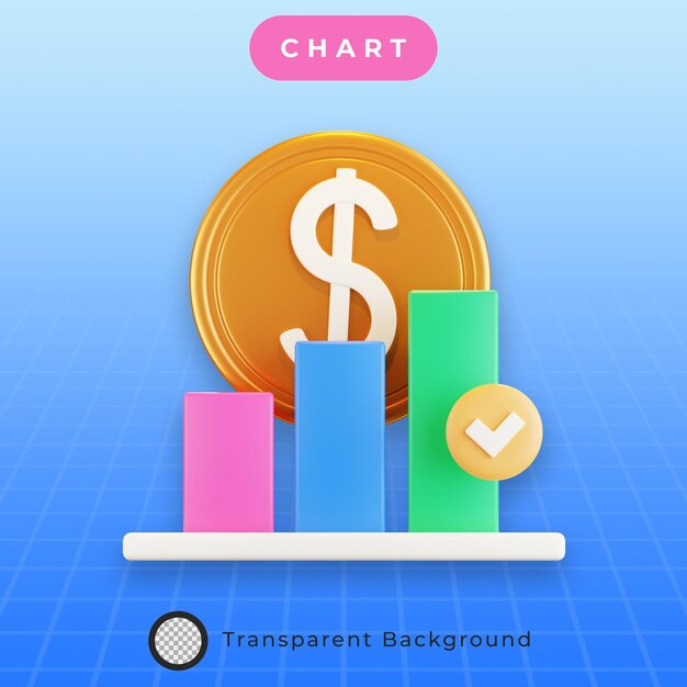 PSD illustration du tableau d'investissement 3d