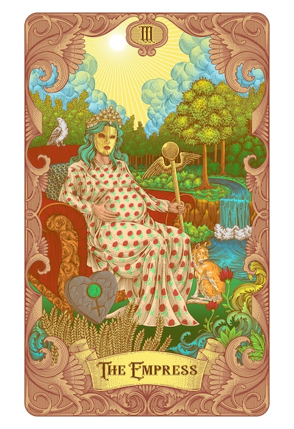 PSD l’illustration du tarot de l’impératrice