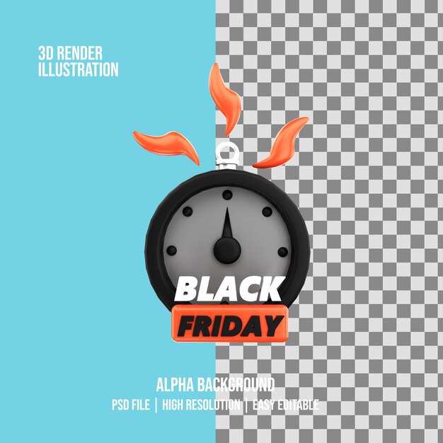 PSD illustration du temps d'offre de rendu 3d