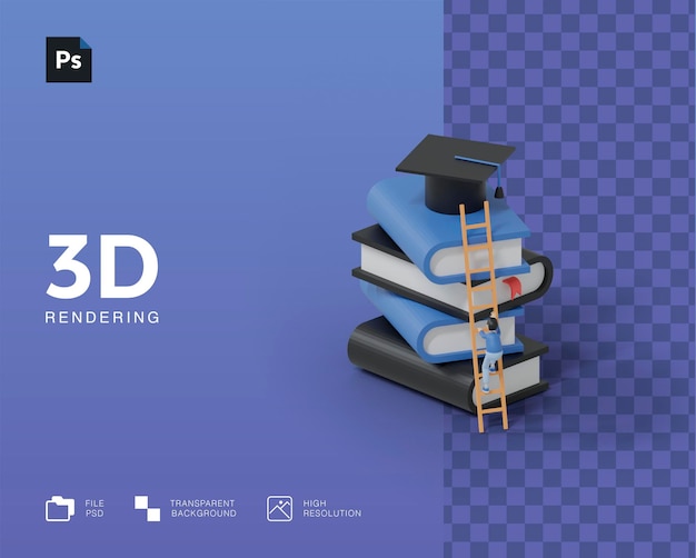 PSD illustration de l'éducation 3d