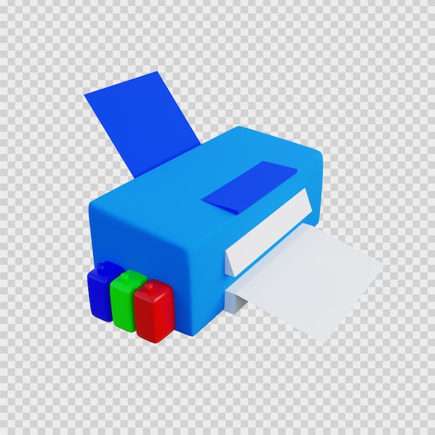 Illustration eines blauen Bürodruckers, kann für Symbole und mehr verwendet werden.