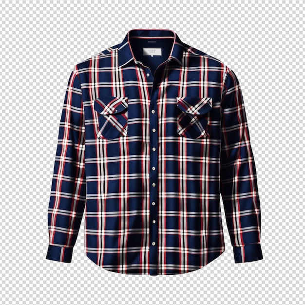 Illustration élégante d'une chemise à carreaux sur fond transparent